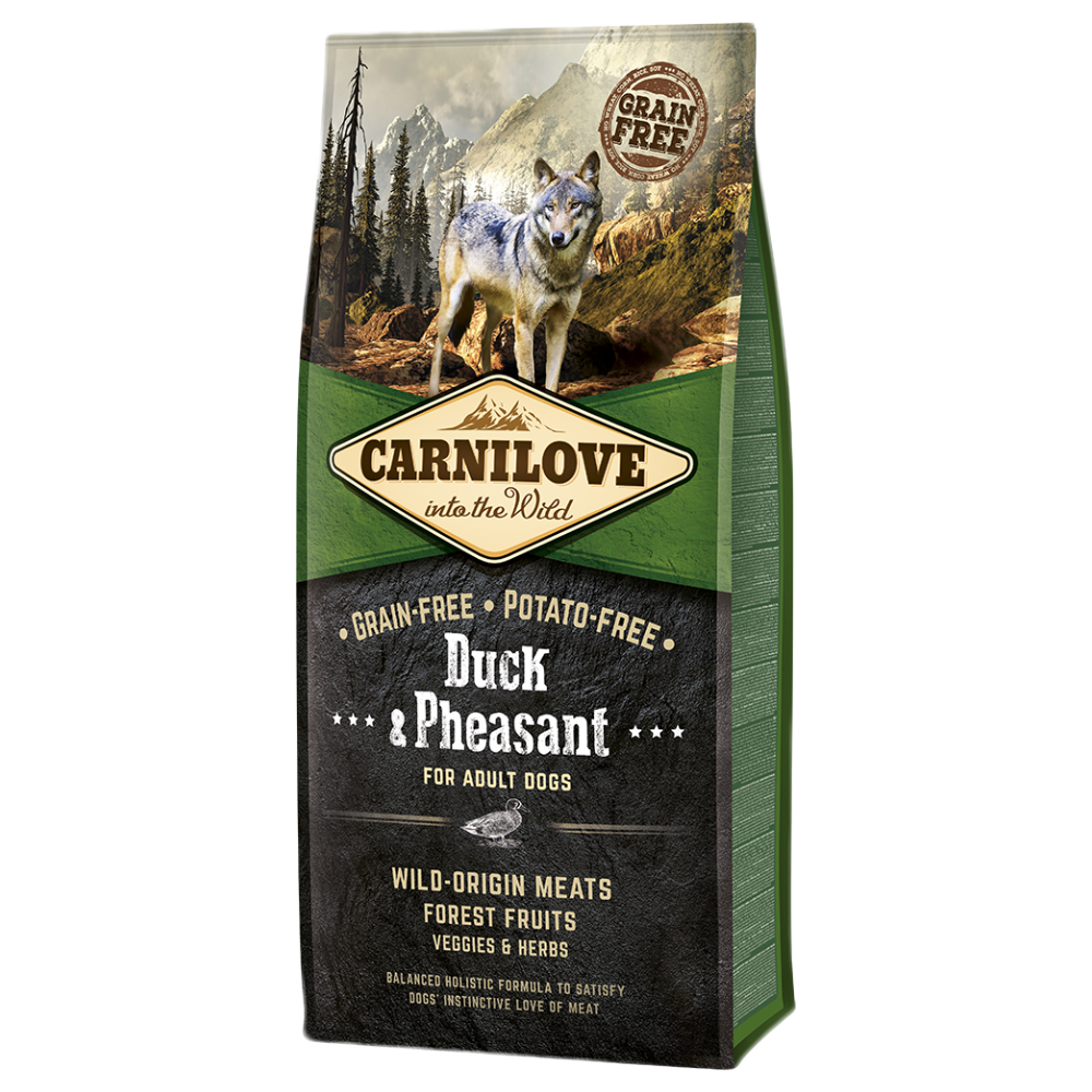 foto del prodotto carnilove adult anatra e fagiano crocchette per cani 12 kg