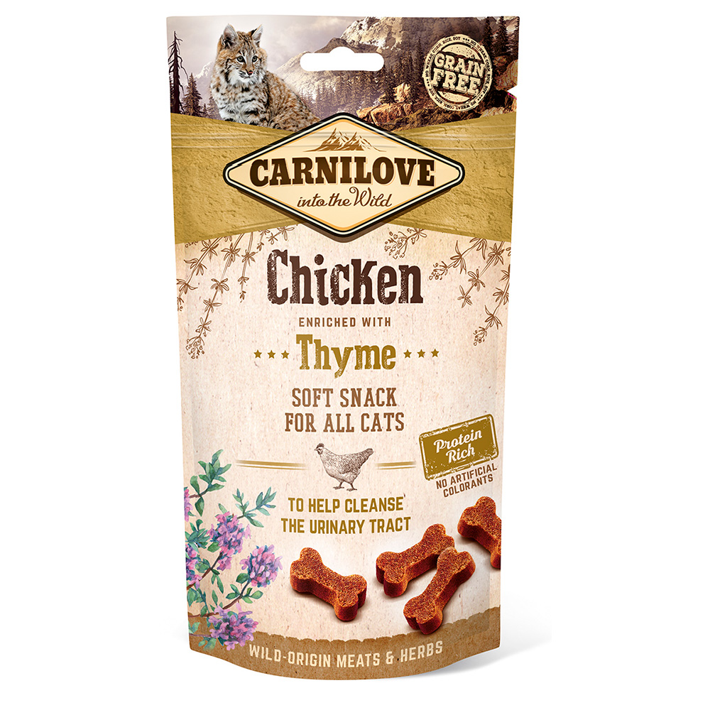foto del prodotto carnilove cat snack pollo con timo semi umido per gatti 50 g