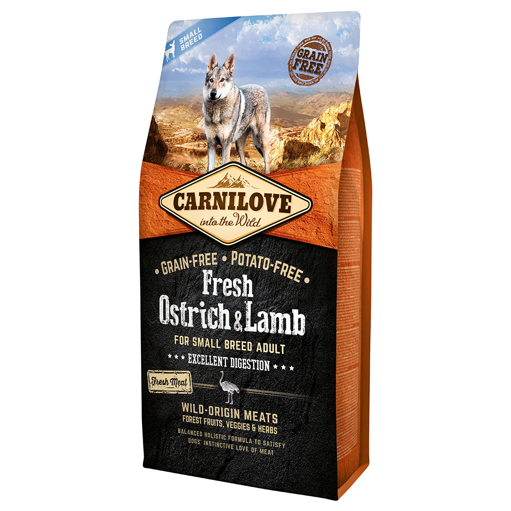 foto del prodotto carnilove fresh adult small breed struzzo, agnello per cani 6 kg