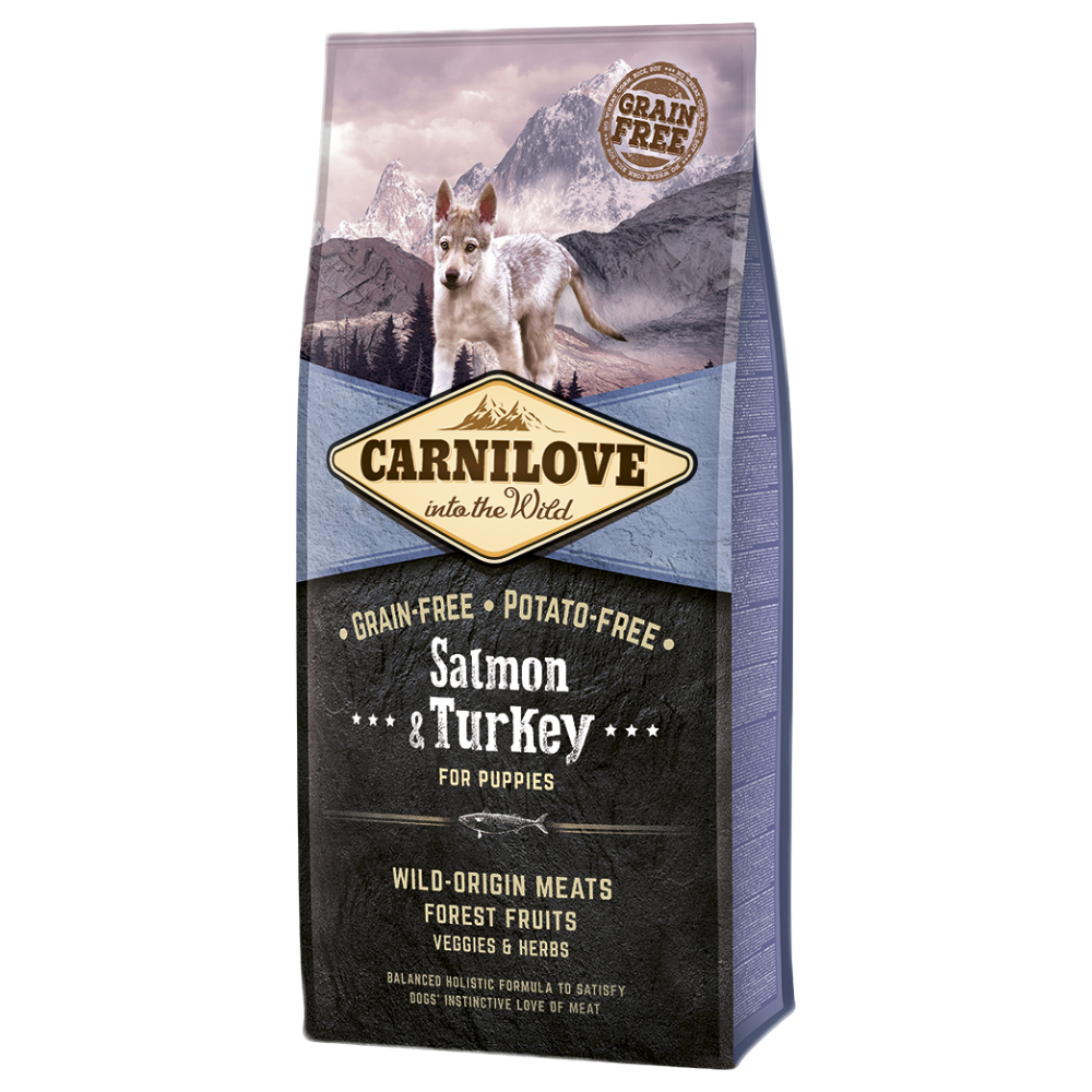 foto del prodotto carnilove puppy salmone tacchino crocchette per cani 12 kg
