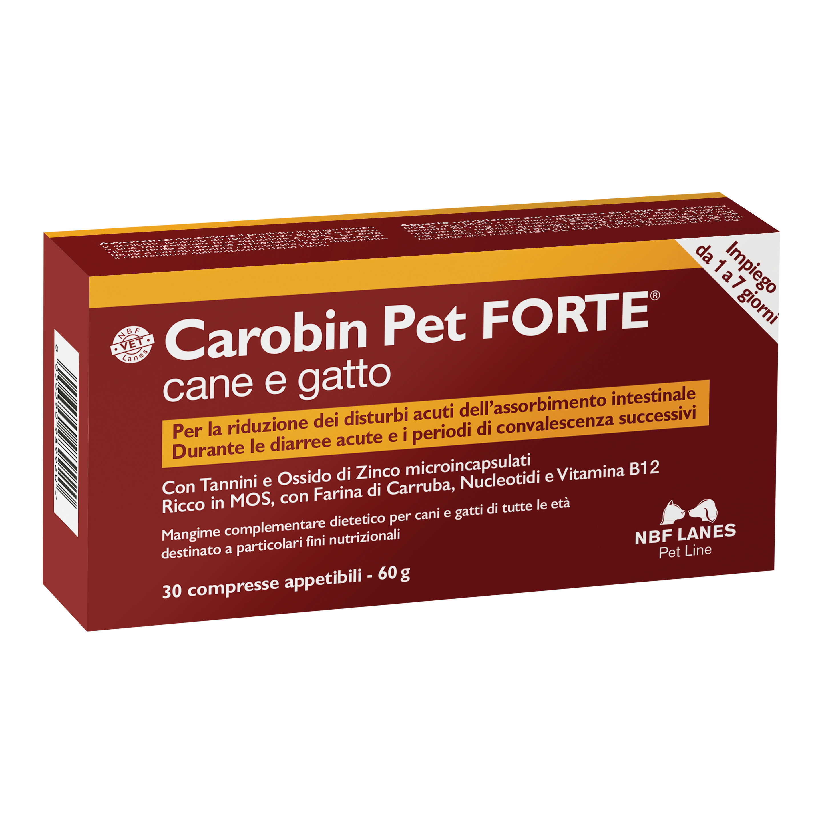 foto del prodotto carobin pet forte cane e gatto 30 compresse