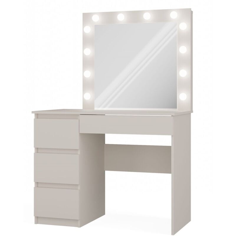 foto del prodotto carol comodino con specchio illuminazione led 4 cassetti 98x76x51 cm ufficio