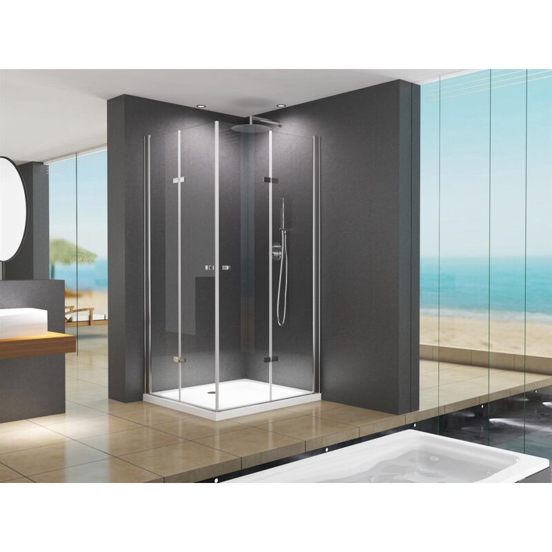 foto del prodotto caroline 90x75x195 cm box doccia angolare incl. piatto doccia buylando