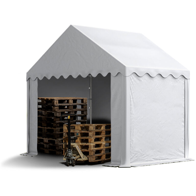 foto del prodotto carpasol toolport tendone deposito 3x2 m pvc 700 n bianco impermeabile tenda capannone tenda di stoccaggio