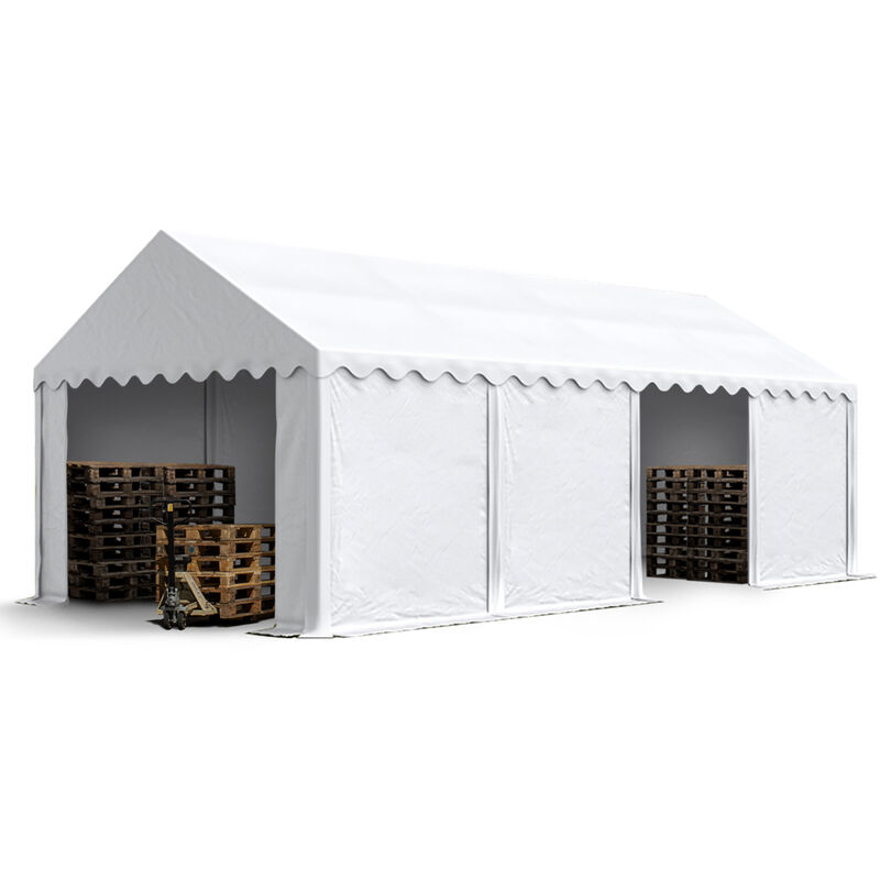 foto del prodotto carpasol toolport tendone deposito 4x8 m pvc 700 n bianco impermeabile tenda capannone tenda di stoccaggio