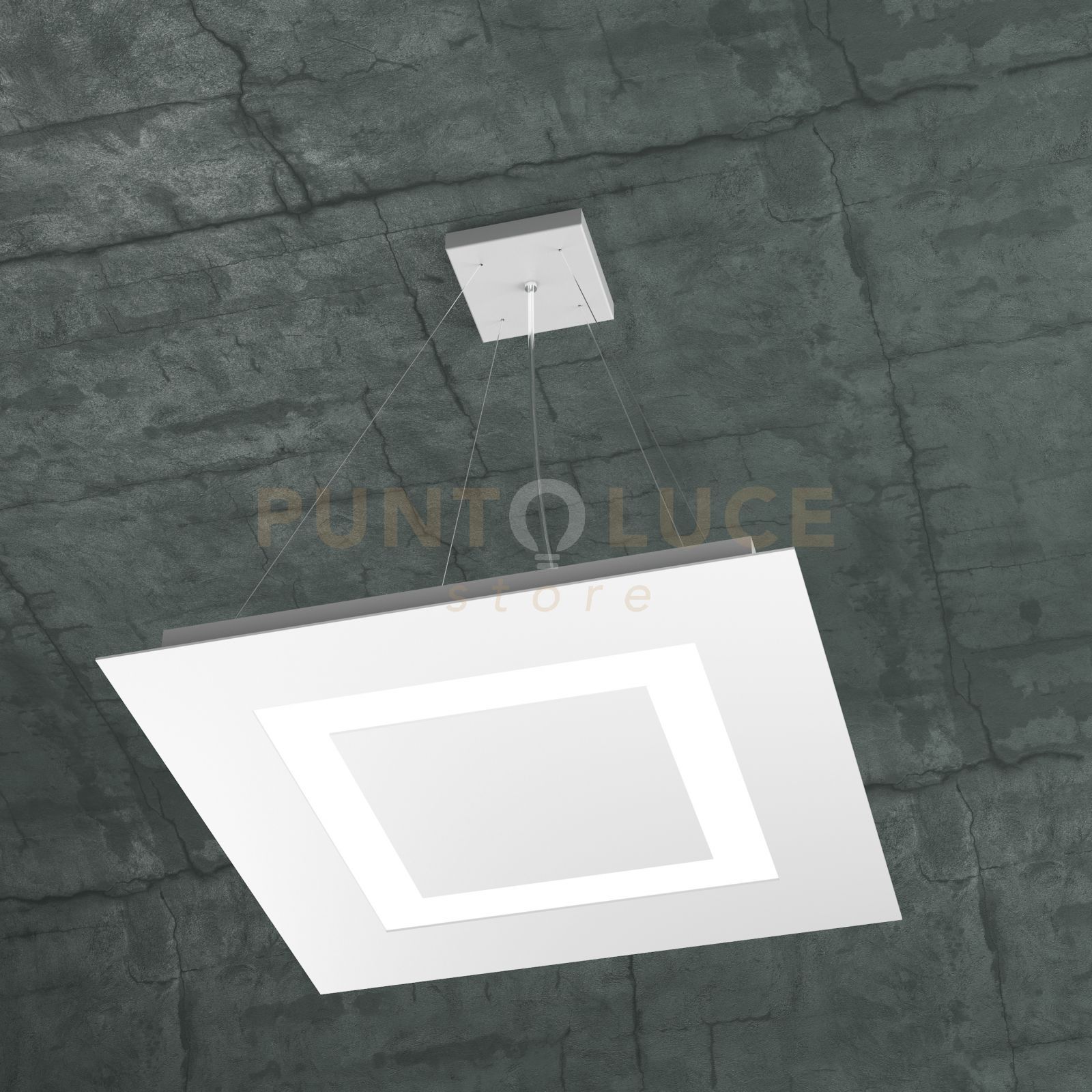 foto del prodotto carpet sospensione 50x50 4 luci bianco 1137 s50 bi