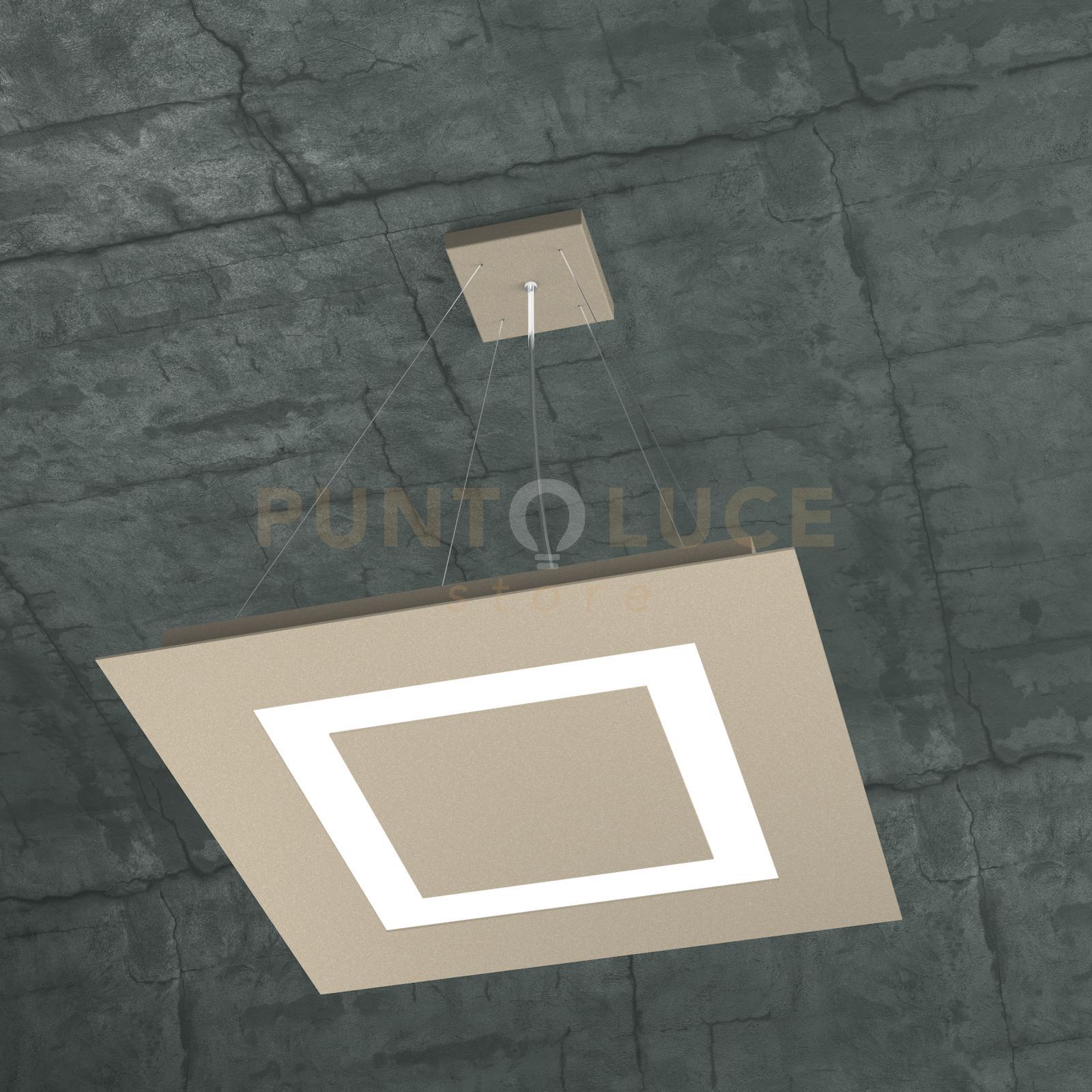 foto del prodotto carpet sospensione 50x50 4 luci sabbia 1137-s50-sa