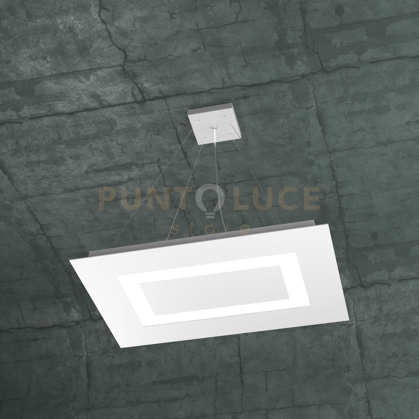 foto del prodotto carpet sospensione rettangolare piccola 4 luci bianco 1137 srp bi