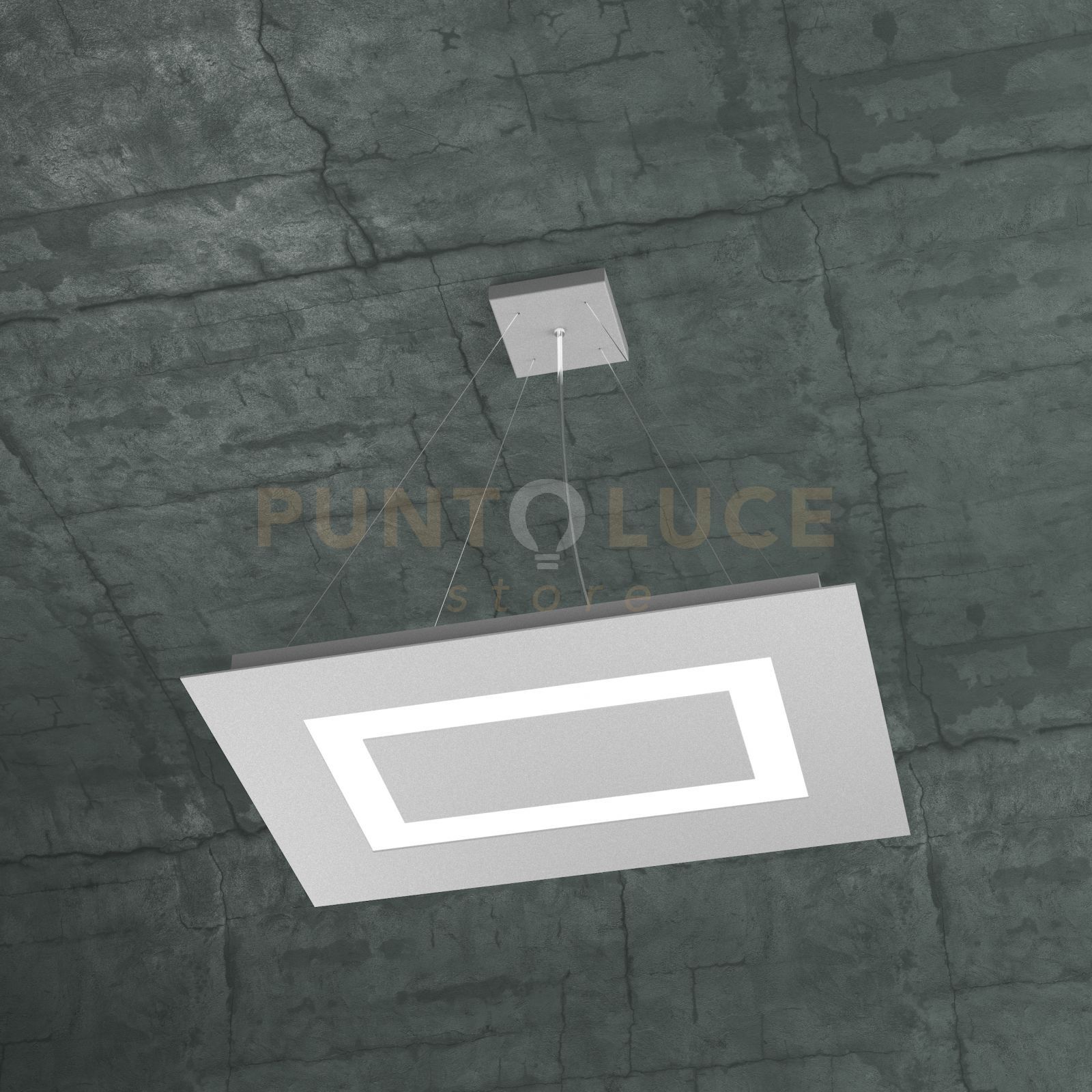 foto del prodotto carpet sospensione rettangolare piccola 4 luci grigio 1137 srp gr