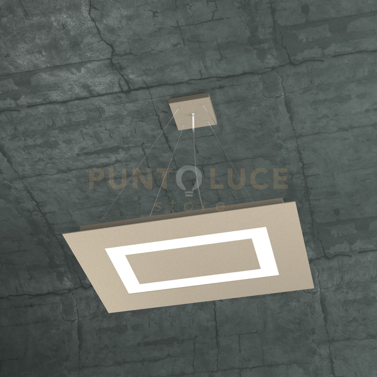foto del prodotto carpet sospensione rettangolare piccola 4 luci sabbia 1137 srp sa