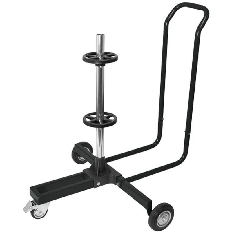 foto del prodotto carpoint cavalletto mobile pneumatici con copertura in alluminio nero