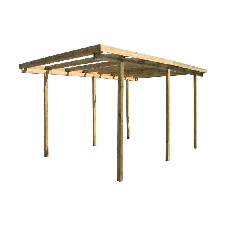 foto del prodotto carport auto in legno 1 posto 5,24x3,14x2,60 mt