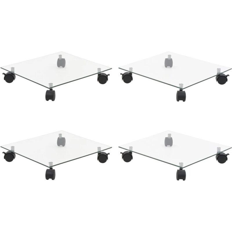 foto del prodotto carrelli porta piante 4 pz 35x35 cm vetro temperato quadrati vidaxl