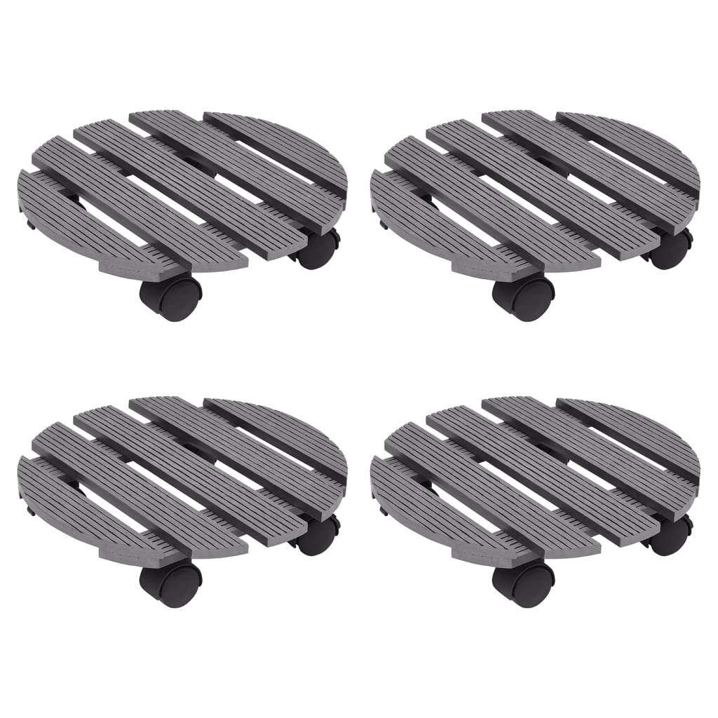 foto del prodotto carrelli porta piante 4 pz grigi 30x7,5 cm wpc vidaxl
