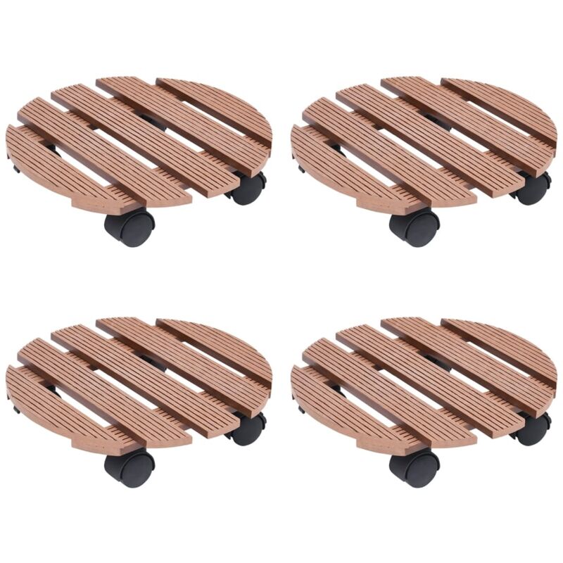 foto del prodotto carrelli porta piante 4 pz marroni 30x7,5 cm wpc - vidaxl
