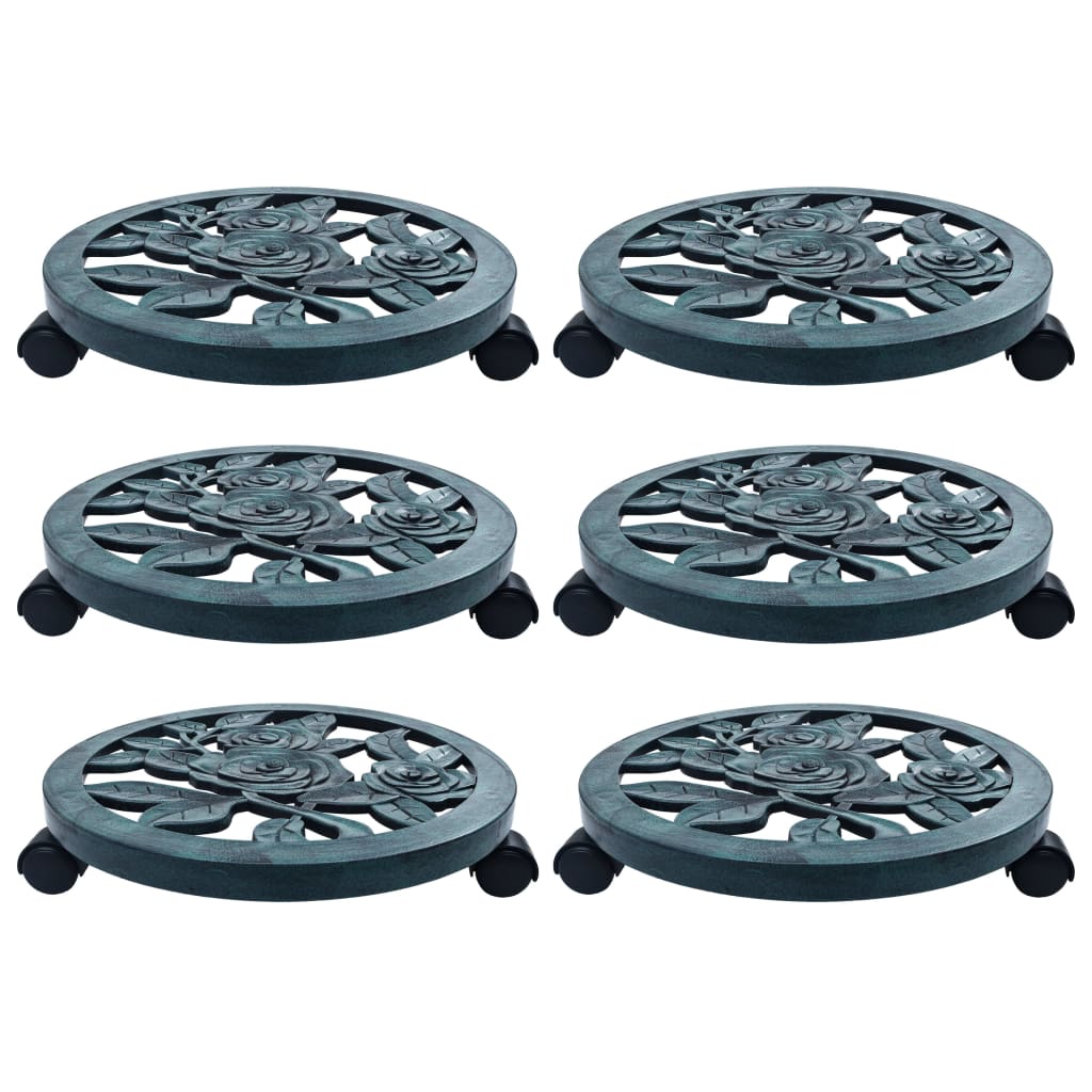 foto del prodotto carrelli portavasi 6 pz verdi 38 cm in plastica cod mxl 61224