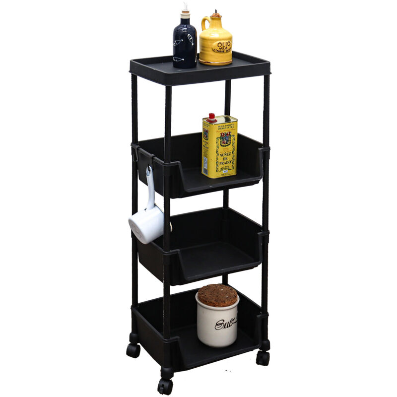 foto del prodotto carrellino con ruote portaoggetti 35x24x100 carrello cucina scaffale salvaspazio