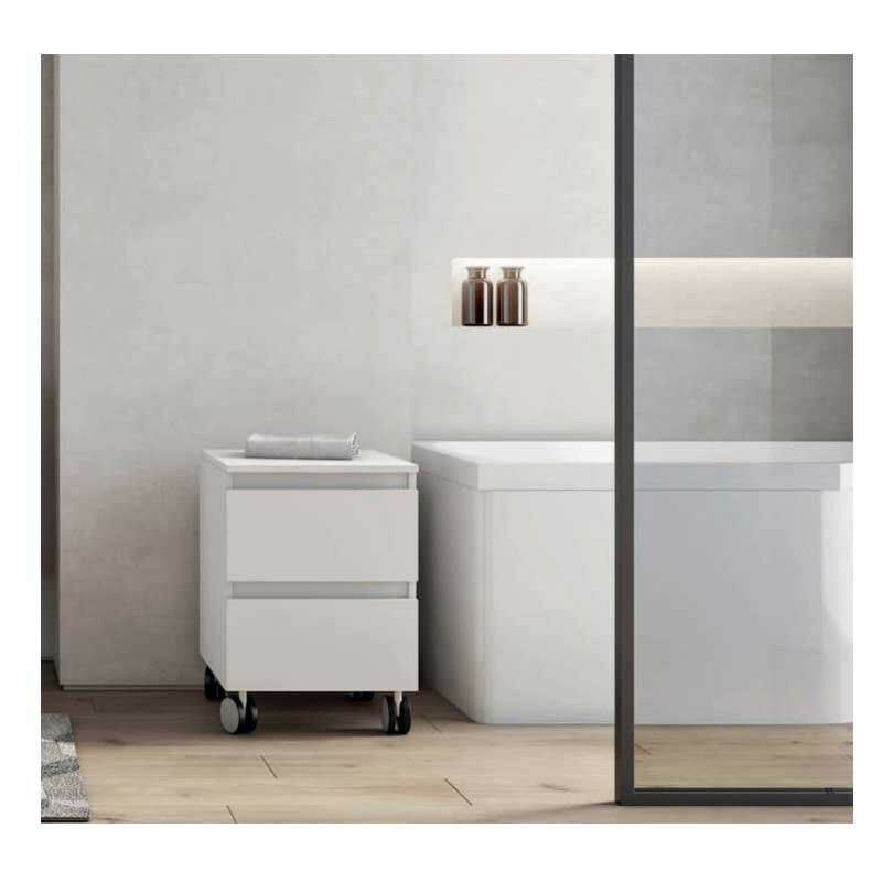 foto del prodotto carrellino multiuso 4 ruote - 41x44x58 cm - colore bianco lucido