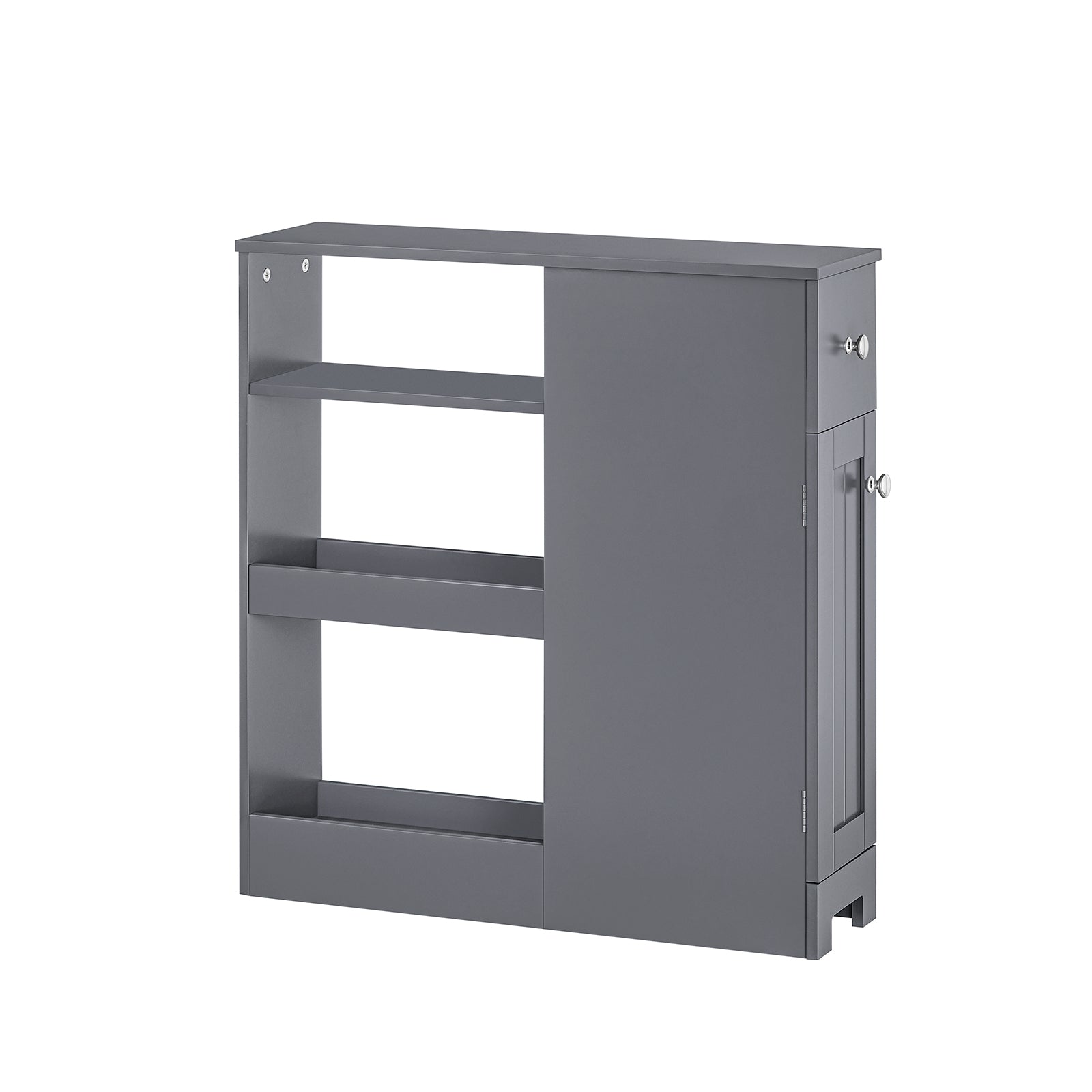 foto del prodotto carrellino salvaspazio mensola nicchia 20cm con ruote mensola cucina mobile porta carta grigio 20x65x70cm bzr106 dg