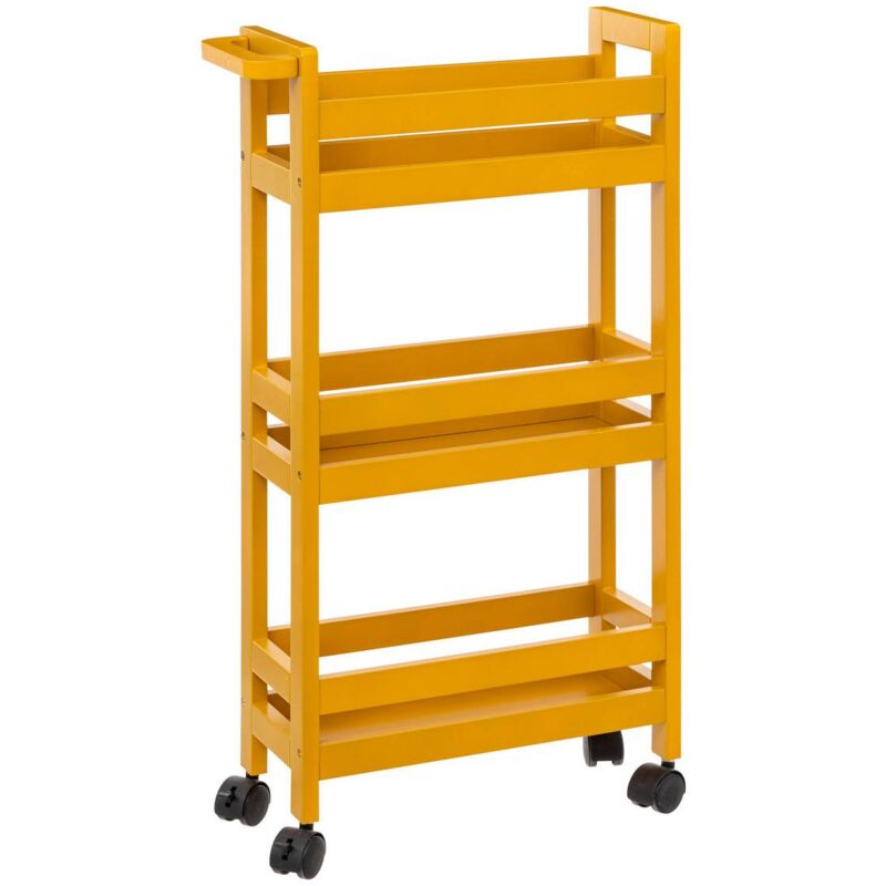 foto del prodotto carrello a 3 livelli su ruote colorama giallo senape 5five
