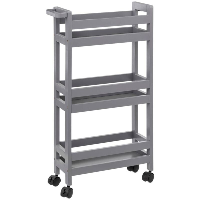 foto del prodotto carrello a 3 livelli su ruote colorama grigio cemento 5five