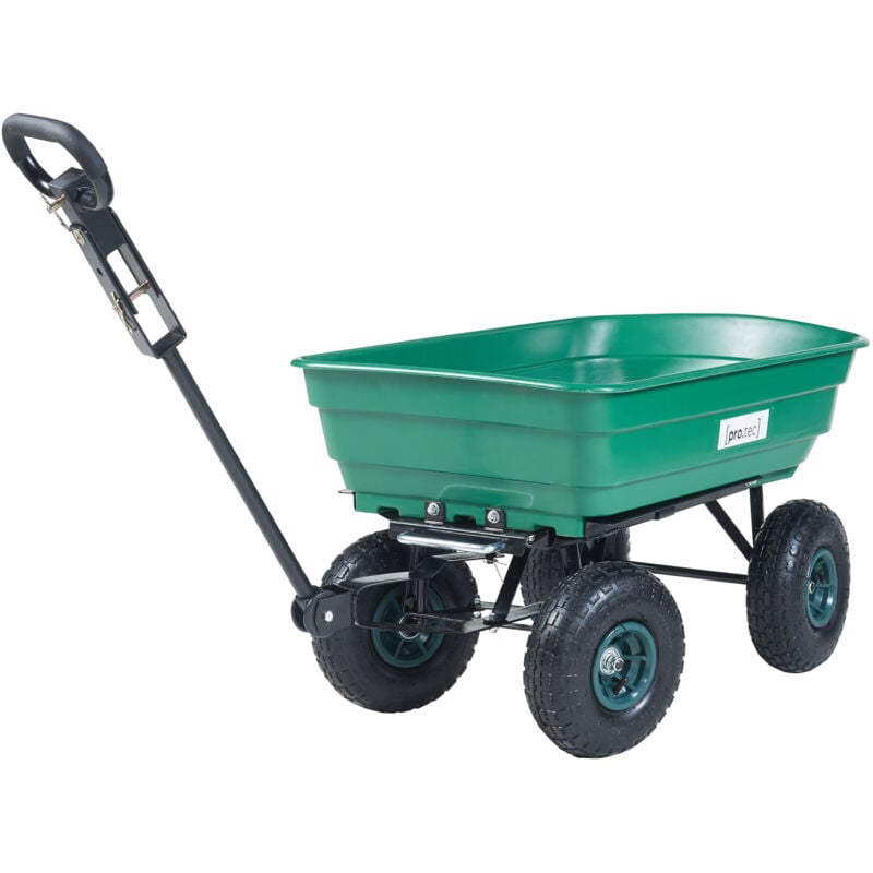 foto del prodotto carrello a mano corfinio con contenitore ribaltabile max 250 kg verde pro.tec
