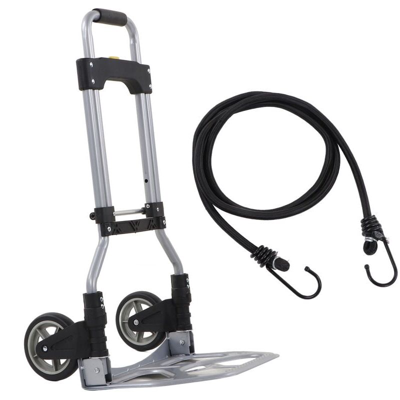 foto del prodotto carrello a mano pieghevole, portata 70 kg, carrello a 2 ruote per la movimentazione di bagagli, auto, traslochi e ufficio