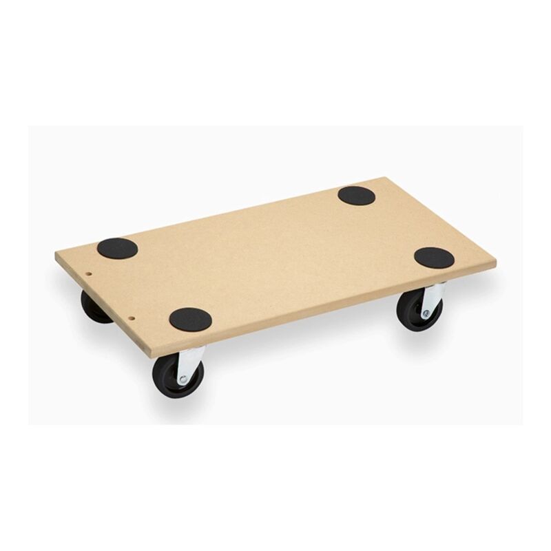 foto del prodotto carrello a pianale in mdf, ruote in poliammide