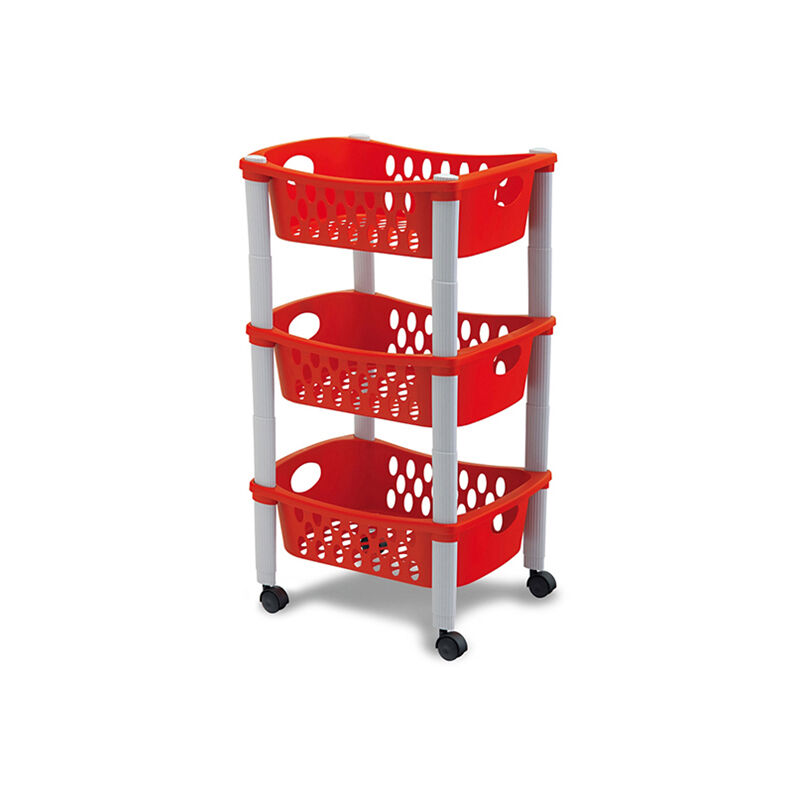 foto del prodotto carrello a tre piani otello rosso stefanplast