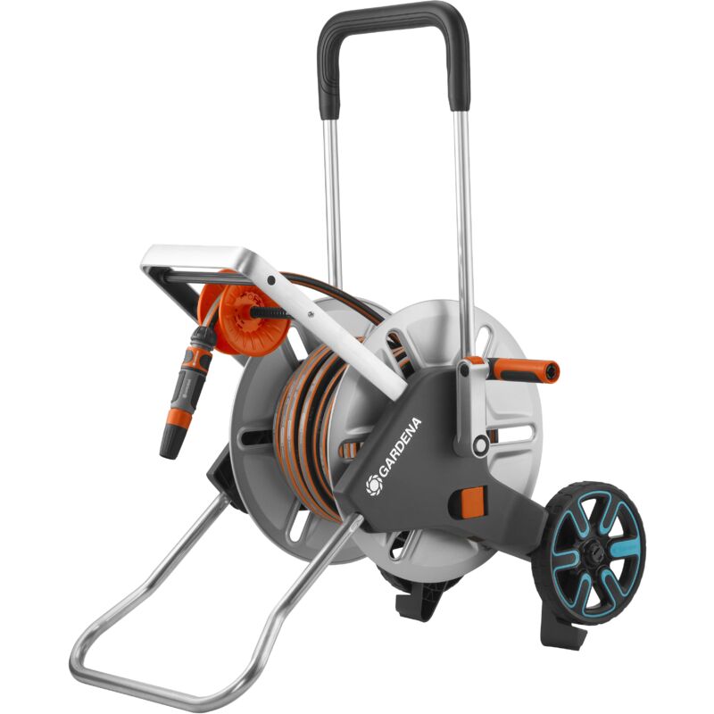 foto del prodotto carrello avvolgitubo da giardino gardena cleverroll m easy metall set 18547 20 13 mm 1 2 pollice