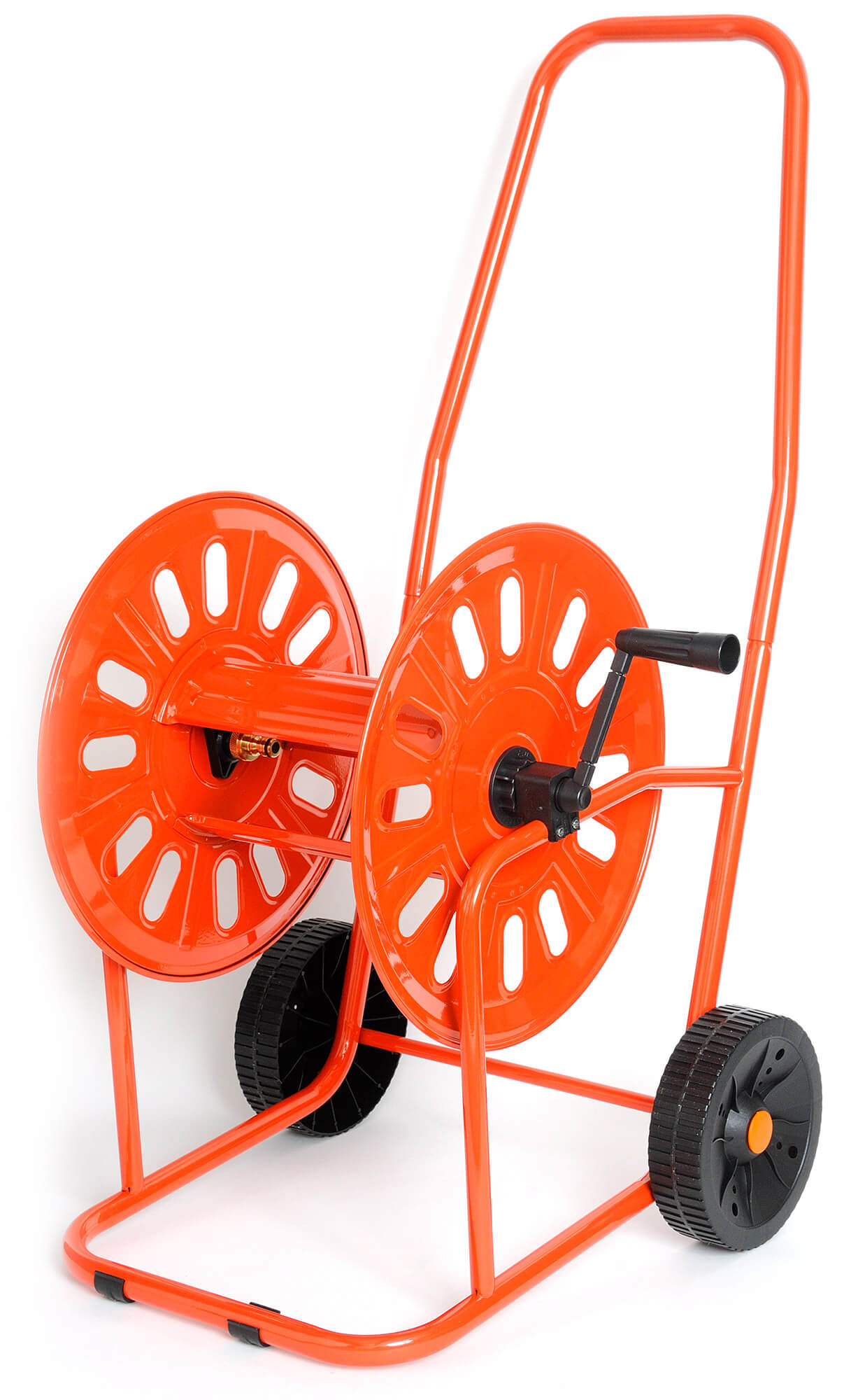 foto del prodotto carrello avvolgitubo manuale 80 mt in acciaio verniciato agrati rosso