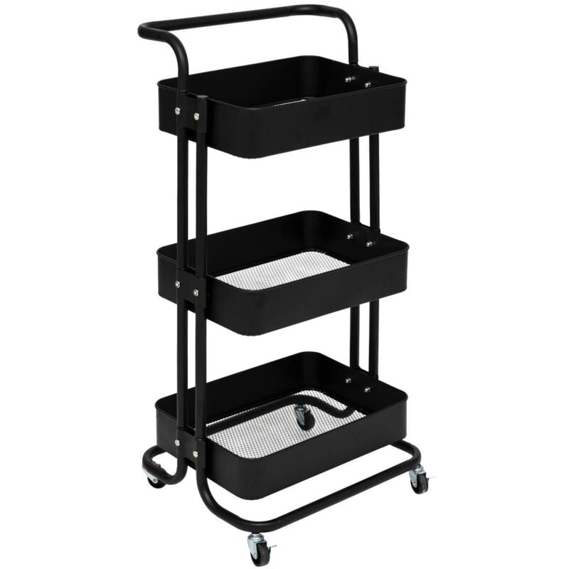 foto del prodotto carrello bo tes relief 2 black edition su rotelle, 3 livelli, nero 5five