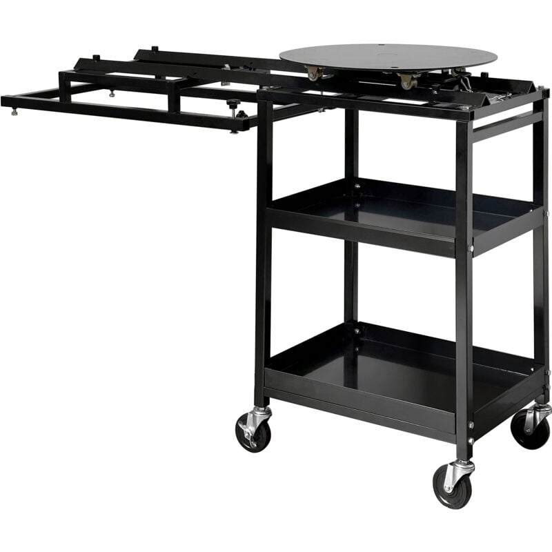 foto del prodotto carrello con tavola girevole sogi cr gr 218 per sabbiatrice sogi s 218 2 ripiani altezza 955 mm tavola 560 mm