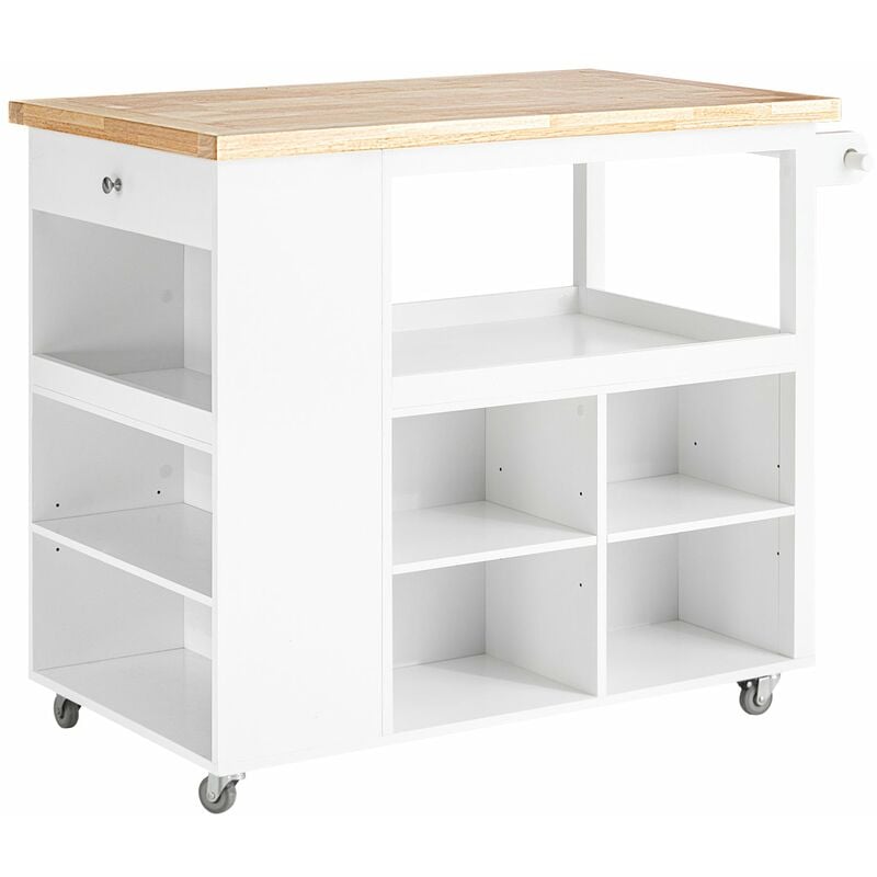 foto del prodotto carrello cucina credenza da cucina con 3 ripiani 108x60x90cm fkw97 wn sobuy