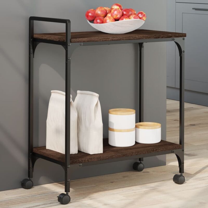 foto del prodotto carrello cucina rovere marrone 60,5x31x72,5cm legno multistrato vidaxl