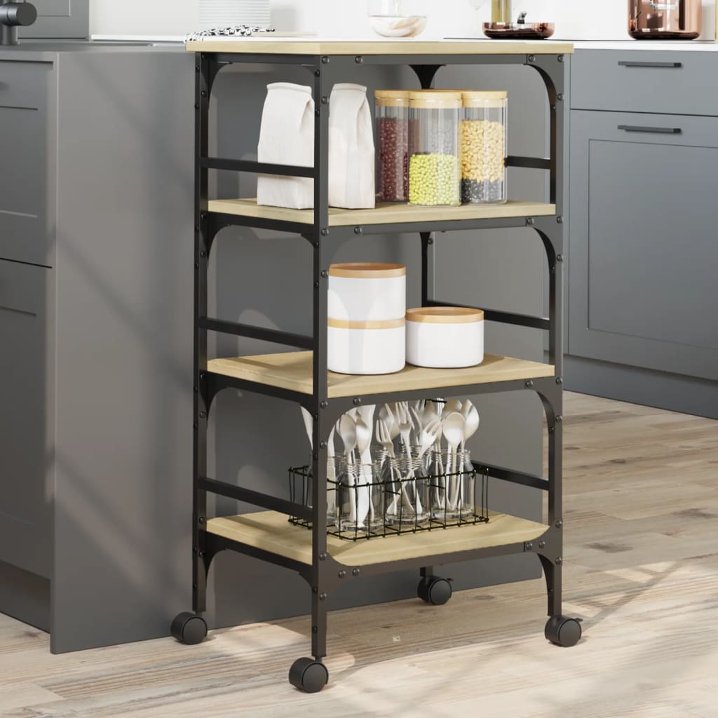 foto del prodotto carrello cucina rovere sonoma 45x35x89,5 cm legno multistratocod mxl 89908