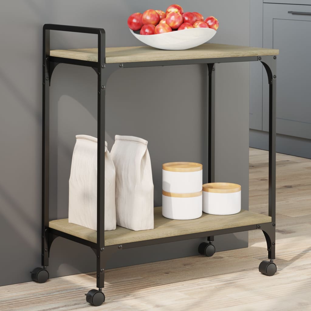foto del prodotto carrello cucina rovere sonoma 60,5x31x72,5 cm legno multistratocod mxl 89853