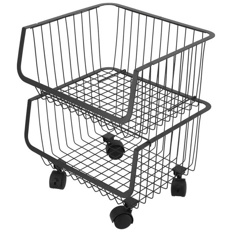foto del prodotto carrello cucina salvaspazio con ruote cesto scaffale organizer portafrutta