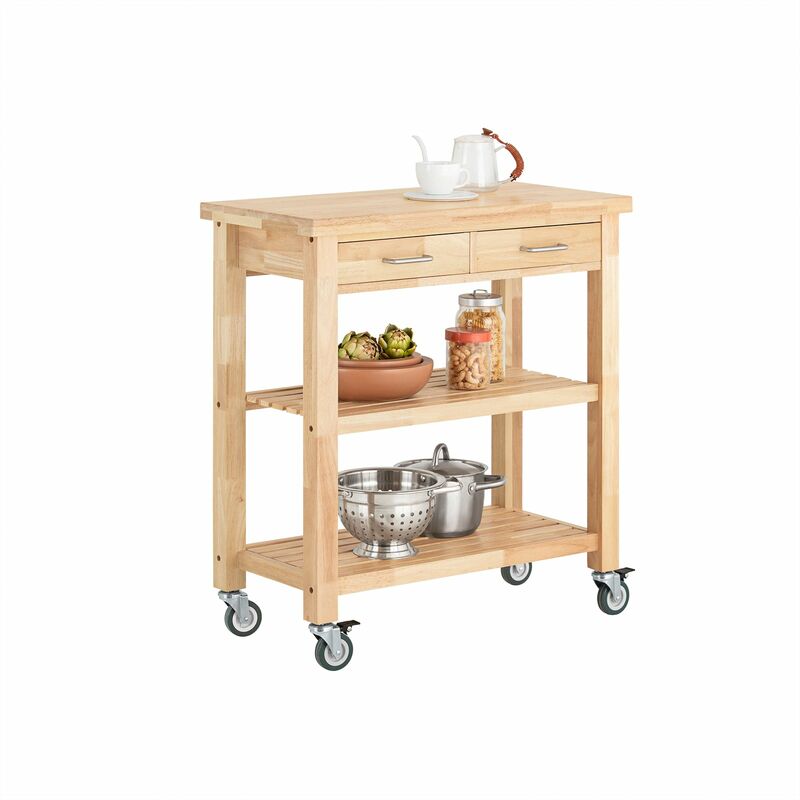 foto del prodotto carrello cucina scaffale cucina mobile cucina legno con route fkw24-n - sobuy
