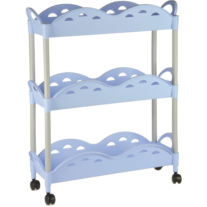 foto del prodotto carrello cucina square slim cm 19 x 56 h 68 cm 3 piani colori misti a caso