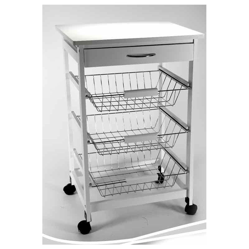 foto del prodotto carrello da cucina 47 x 37 x h 85 cm colore bianco
