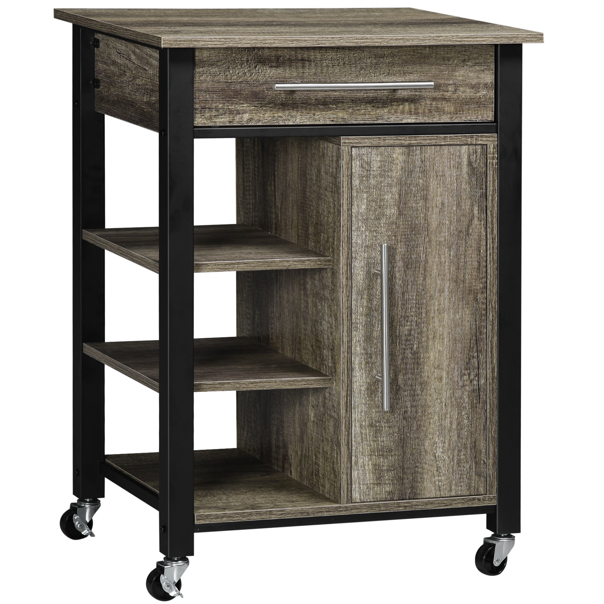 foto del prodotto carrello da cucina 60x50x84,5 cm in legno truciolato marrone