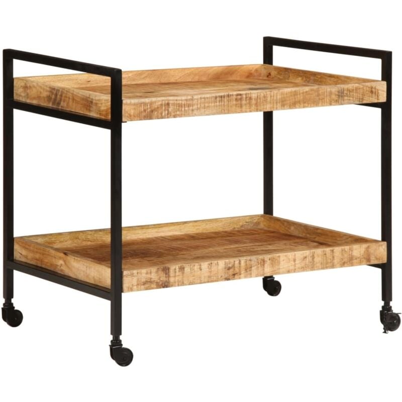 foto del prodotto carrello da cucina 80x55x70 cm legno massello di mango grezzo vidaxl