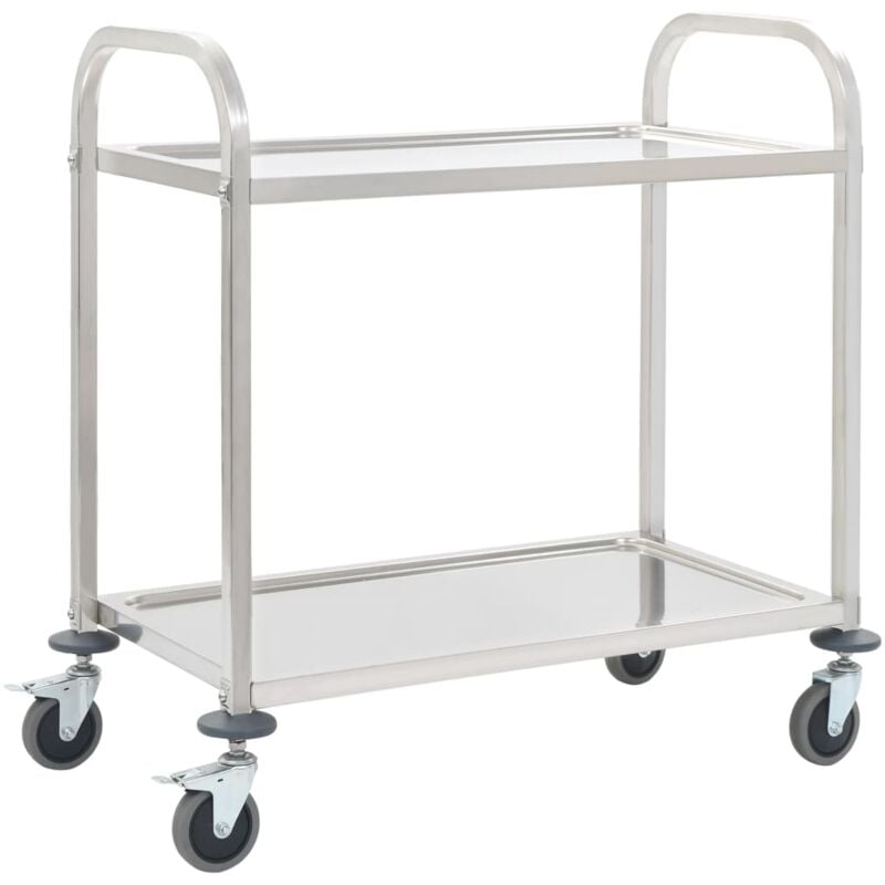 foto del prodotto carrello da cucina a 2 livelli 96,5x55x90 cm in acciaio inox vidaxl