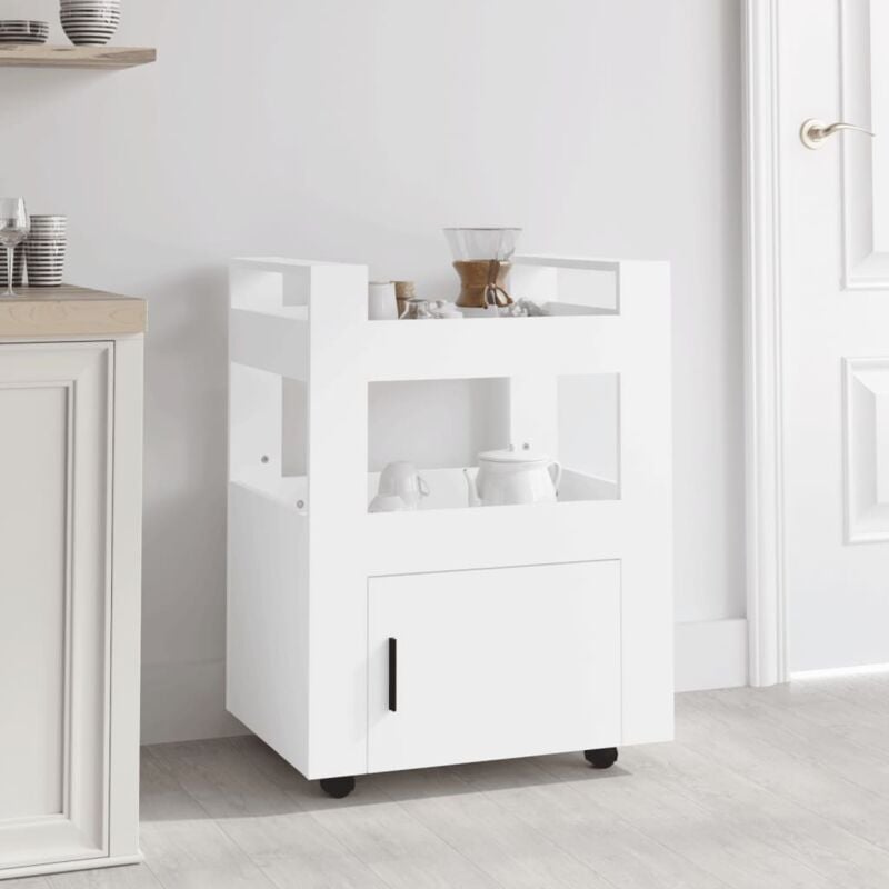 foto del prodotto carrello da cucina bianco 60x45x80 cm in legno multistrato vidaxl