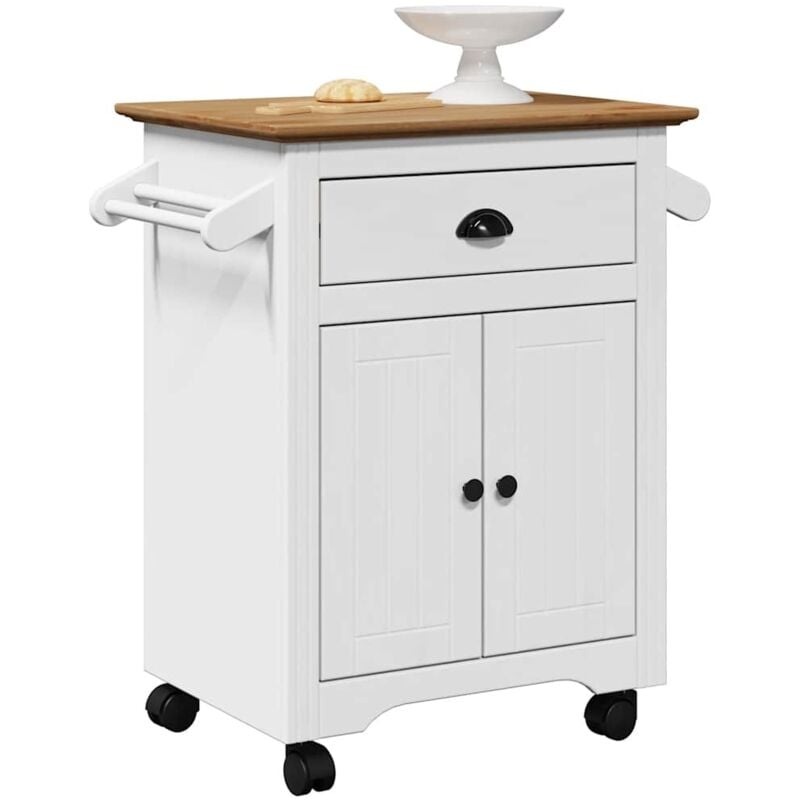 foto del prodotto carrello da cucina bodo bianco e marrone 72x45x80 cm vidaxl