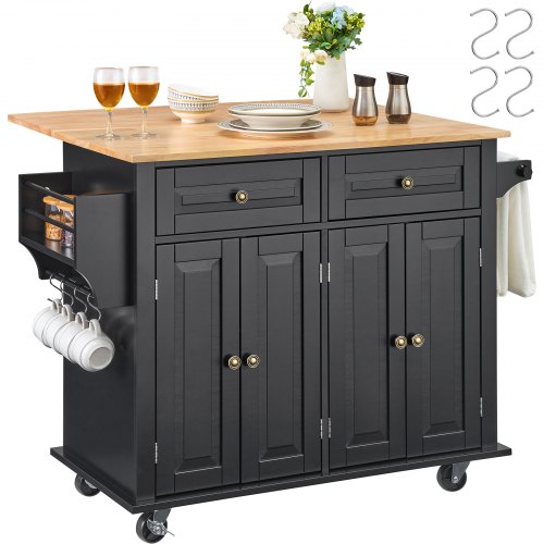foto del prodotto carrello da cucina, carrelli mobili, piano ribaltabile in legno 1100 mm con mobiletto portaoggetti, tavolo con rotelle, porta spezie e asciugamani,