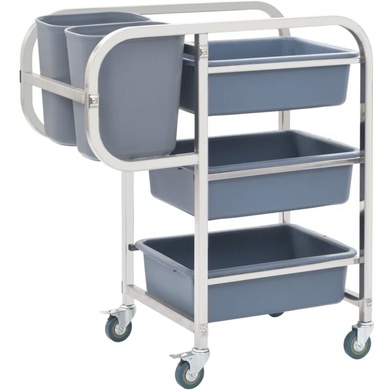 foto del prodotto carrello da cucina con contenitori in plastica 82x43,5x93 cm vidaxl