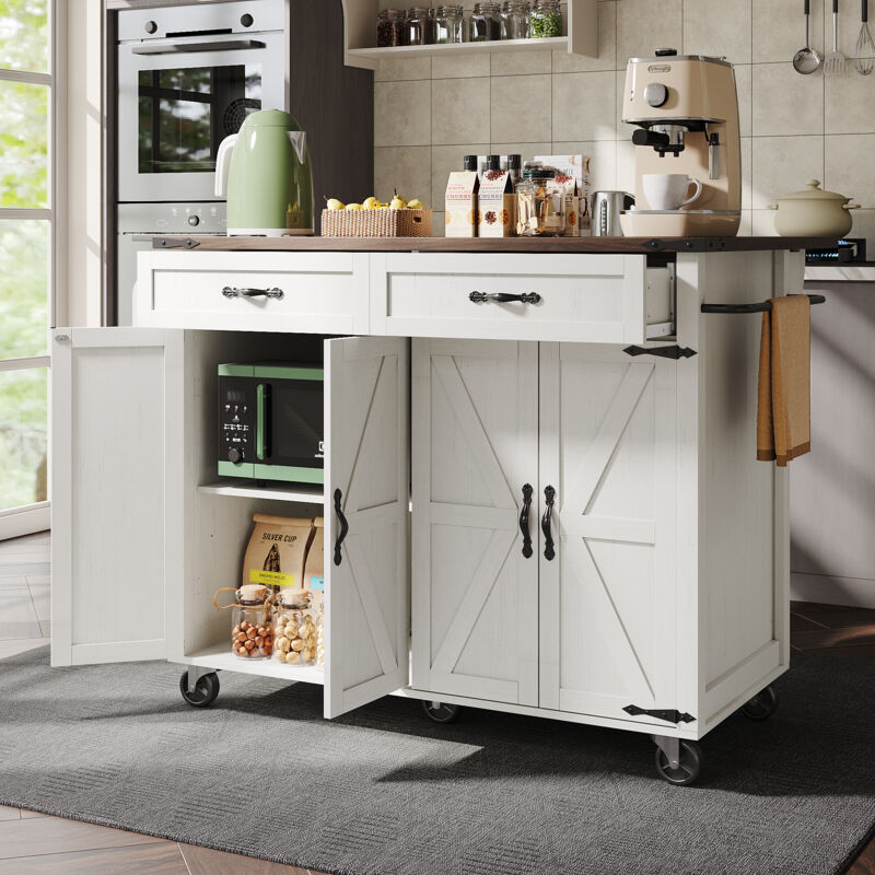 foto del prodotto carrello da cucina con isola, carrello di servizio con piano di lavoro allungabile, mobile da cucina, carrello da cucina, carrello da cucina con