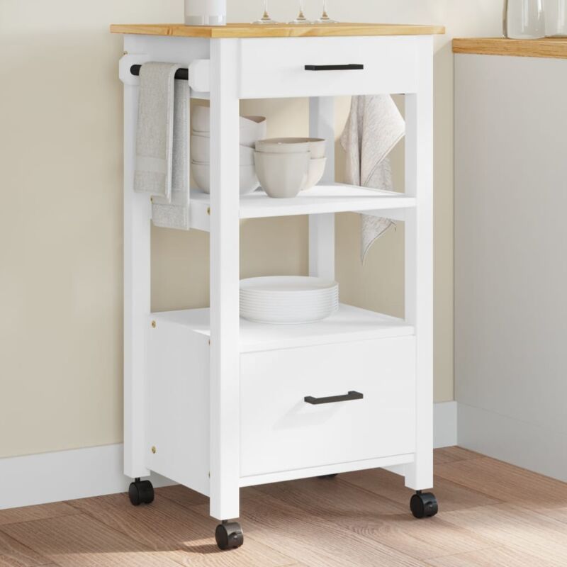 foto del prodotto carrello da cucina monza 48x40x90 cm in legno massello di pino vidaxl